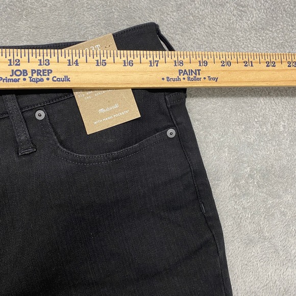 Madewell Jeans Womens 33 Tall Black Kick Out Crop‎ Cali Demi Flare NM810 - Picture 7 of 13